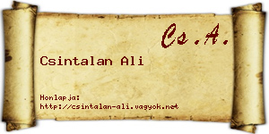Csintalan Ali névjegykártya